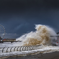 Buy canvas prints of Storm Ciara hits Blackpool  by John Finney