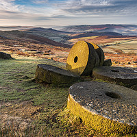 Buy canvas prints of Stanage Edge Millstones at sunrise  by John Finney