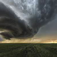 Buy canvas prints of Montana Prairies Lightning Storm  by John Finney