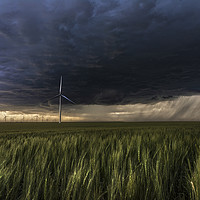 Buy canvas prints of Wind farm Storm, Colorado by John Finney