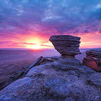 Buy canvas prints of Kinder Scout sunrise from Fairbrook Naize  by John Finney