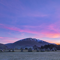 Buy canvas prints of Blencathra and Castlerigg Stone Circle at sunrise  by John Finney