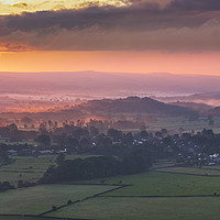 Buy canvas prints of Hope Valley Panoramic sunrise, Derbyshire by John Finney