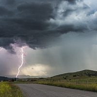 Buy canvas prints of Big Timber Lightning, Montana, USA by John Finney