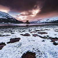 Buy canvas prints of Eilean Donan Castle Winter sunset, Scotland  by John Finney