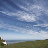Buy canvas prints of Beachy Head Lighthouse at Birling Gap   by John Finney
