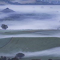 Buy canvas prints of Curbar morning mists, Peak District by John Finney