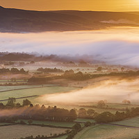 Buy canvas prints of Hope Valley and Win Hill, September Sunrise by John Finney