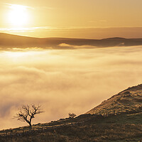 Buy canvas prints of Sunrise from Cracken Edge in the Derbyshire Peak D by John Finney