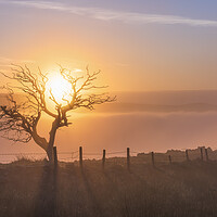 Buy canvas prints of Cracken Edge sunrise near Chinley by John Finney