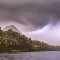 Buy canvas prints of Wastdale and Yewbarrow soft light with rain by John Finney