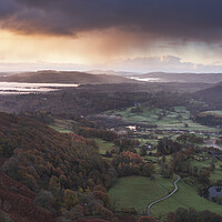 Buy canvas prints of Loughrigg Autumn sunrise by John Finney
