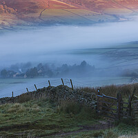 Buy canvas prints of Edale Valley autumn mist by John Finney