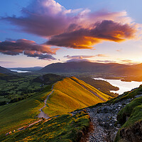 Buy canvas prints of Mountain sunrise. Lake District National park by John Finney