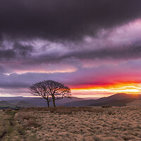Buy canvas prints of Sunrise over Winhill from Crookstone.  by John Finney