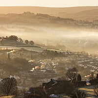 Buy canvas prints of Christmas day winter sunrise, New Mills,  by John Finney