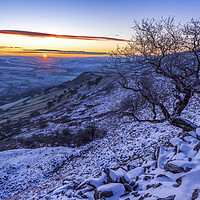 Buy canvas prints of Winter sunrise from Cracken Edge. Peak District by John Finney