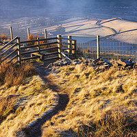 Buy canvas prints of Stile on Mount Famine looking towards Chinley by John Finney