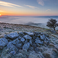 Buy canvas prints of Win hill sunrise, Derbyshire Peak District by John Finney