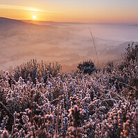 Buy canvas prints of Win hill sunrise, Derbyshire Peak District by John Finney