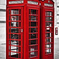 Buy canvas prints of Telephone boxes in London by ELENA ELISSEEVA