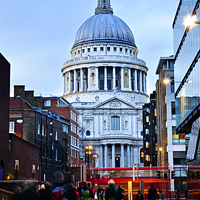 Buy canvas prints of St. Paul's Cathedral in London at dusk by ELENA ELISSEEVA