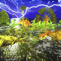 Buy canvas prints of Dinosaur doomsday by Dariusz Miszkiel