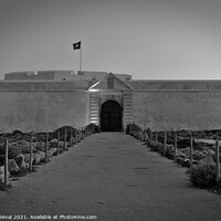 Buy canvas prints of Sagres Fortress in Monochrome by Angelo DeVal