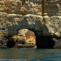 Buy canvas prints of Arches of Marinha Beach and Cliffs by Angelo DeVal