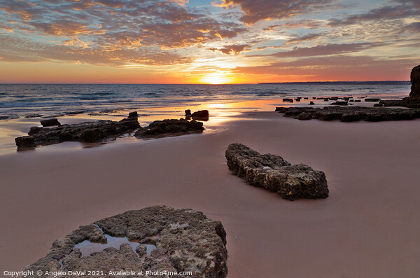 Gale Beach at Sunset. In Algarve Picture Board by Angelo DeVal