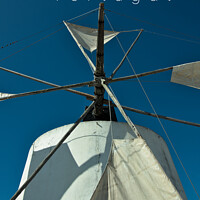 Buy canvas prints of Castro Verde Windmill Postcard by Angelo DeVal