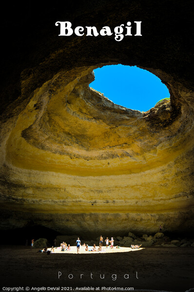 Benagil Cave - Travel Art Algarve Picture Board by Angelo DeVal