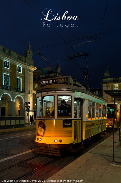 Lisbon Nights - Travel Art Picture Board by Angelo DeVal
