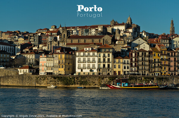 View of Porto and Douro River - Travel Art Picture Board by Angelo DeVal