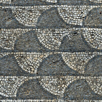 Buy canvas prints of Ancient Roman mosaic with wave patterns by Angelo DeVal