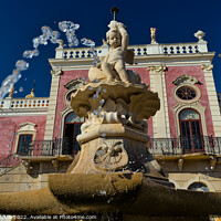 Buy canvas prints of Estoi Palace Fountain by Angelo DeVal