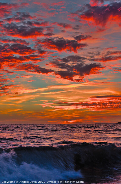 Beach waves at sunset in Gale beach Picture Board by Angelo DeVal