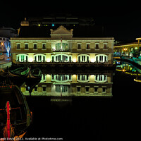 Buy canvas prints of Aveiro canal night scene by Angelo DeVal
