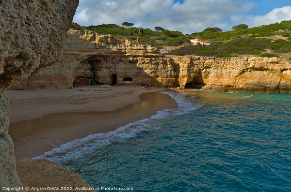 Carvalho Beach from Cliff Cave in Algarve Picture Board by Angelo DeVal
