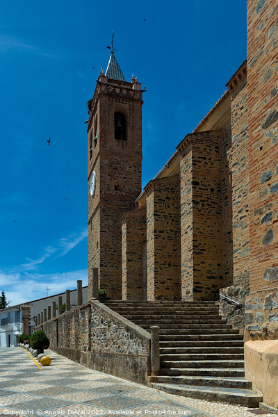 Almonaster Church Tower Picture Board by Angelo DeVal