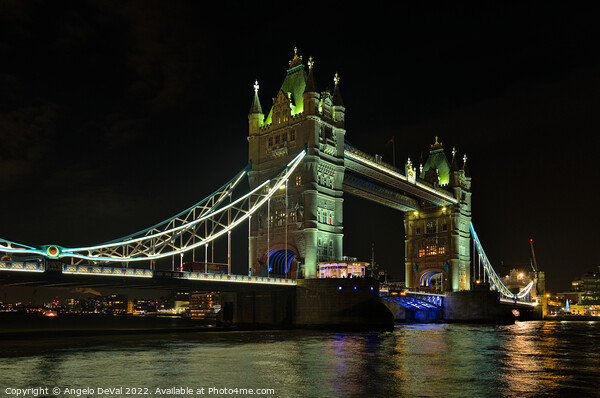 Tower Bridge at Night in London Picture Board by Angelo DeVal