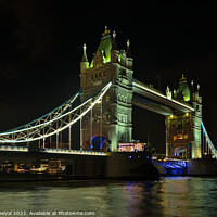 Buy canvas prints of Tower Bridge at Night in London by Angelo DeVal