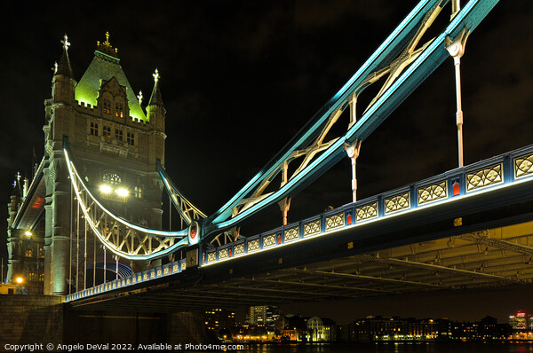 Tower Bridge night view in London - UK Picture Board by Angelo DeVal