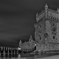 Buy canvas prints of Torre de Belem at night in Lisbon by Angelo DeVal