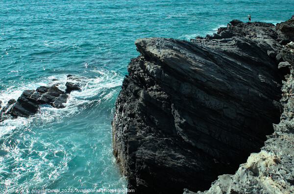 Fishing on the Cliffs of Porto Covo Picture Board by Angelo DeVal