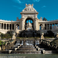 Buy canvas prints of Palais Longchamp Fountain on a sunny day by Angelo DeVal