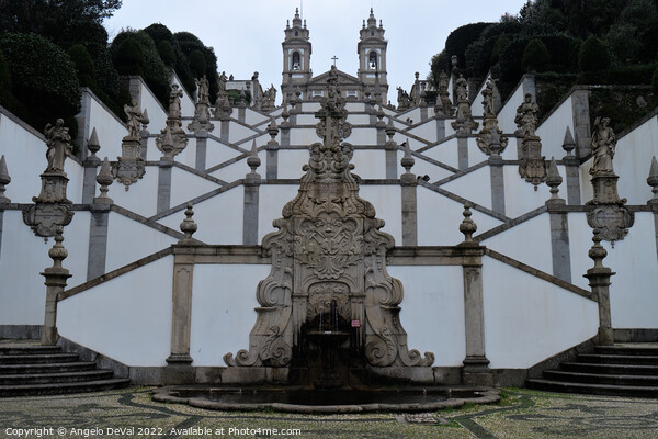 Bom Jesus de Braga Sanctuary Stairs and Fountain Picture Board by Angelo DeVal