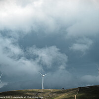 Buy canvas prints of Wind turbines and clouds on Serra da Arada by Angelo DeVal