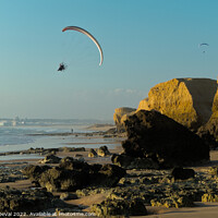 Buy canvas prints of Paraplane Flying Over Gale Beach by Angelo DeVal