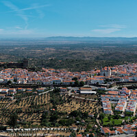 Buy canvas prints of Castelo de Vide Village from the Mountains by Angelo DeVal